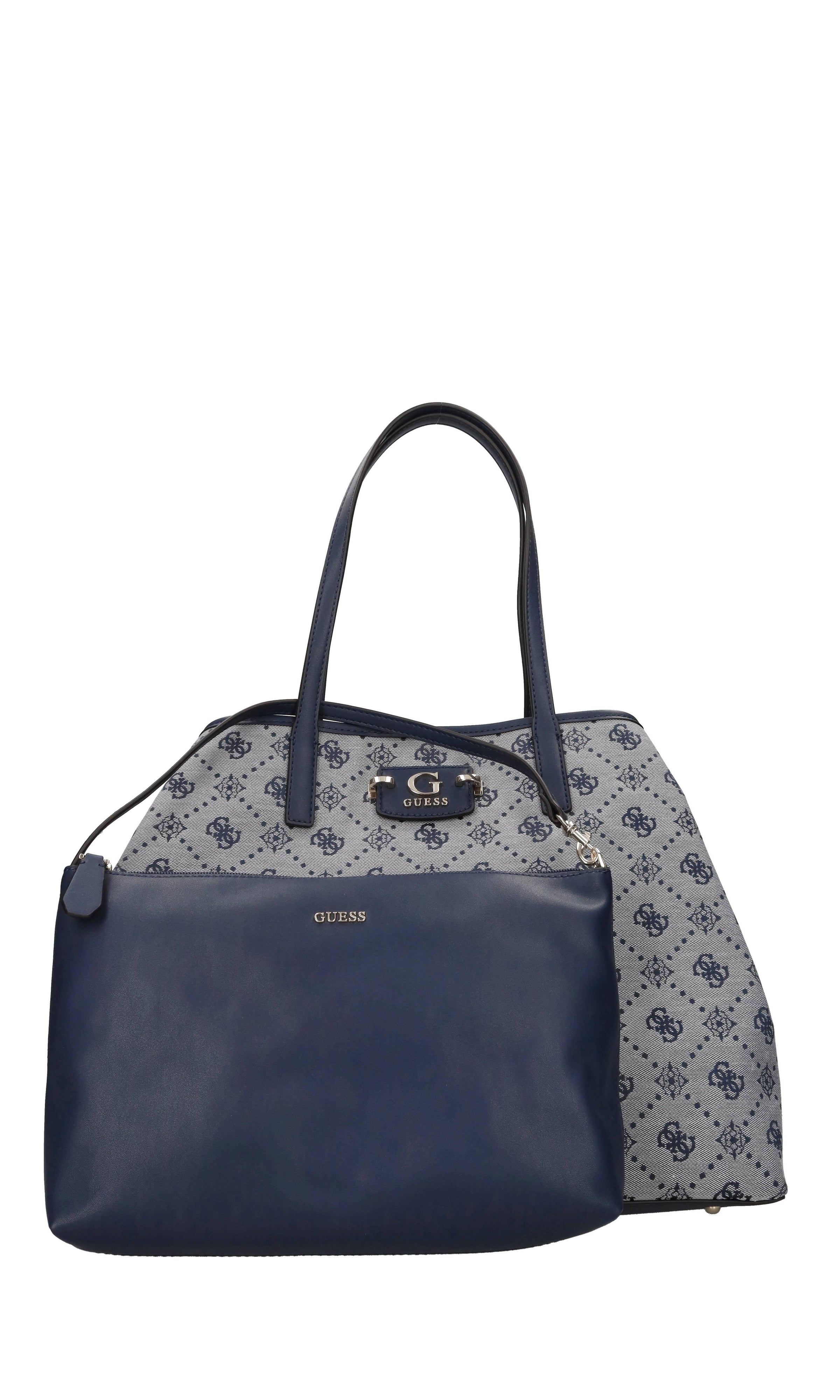 Borsa in ecopelle e tessuto 