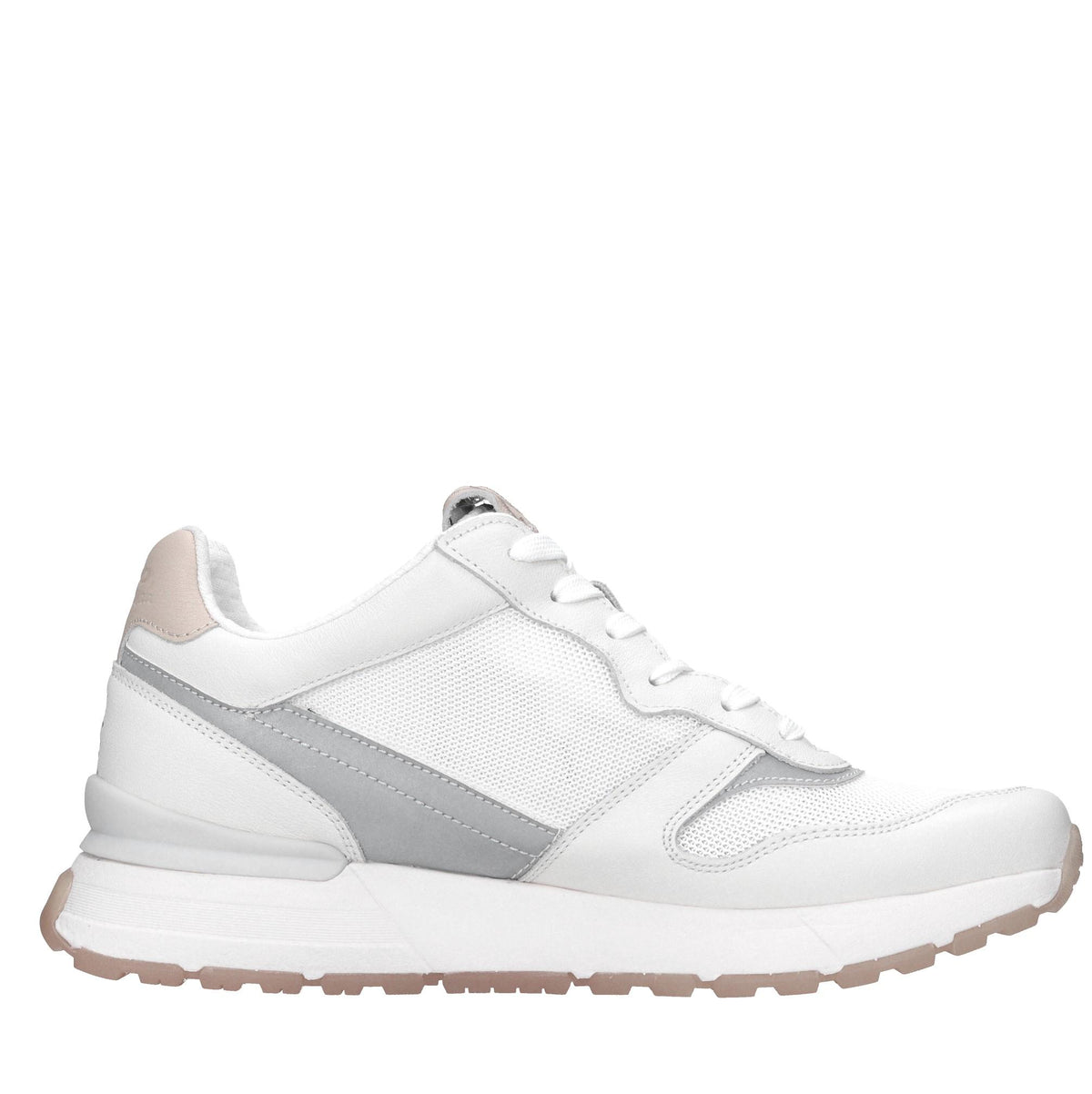 Sneakers in pelle e tessuto 