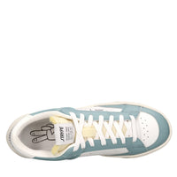 Sneakers in pelle e tessuto 