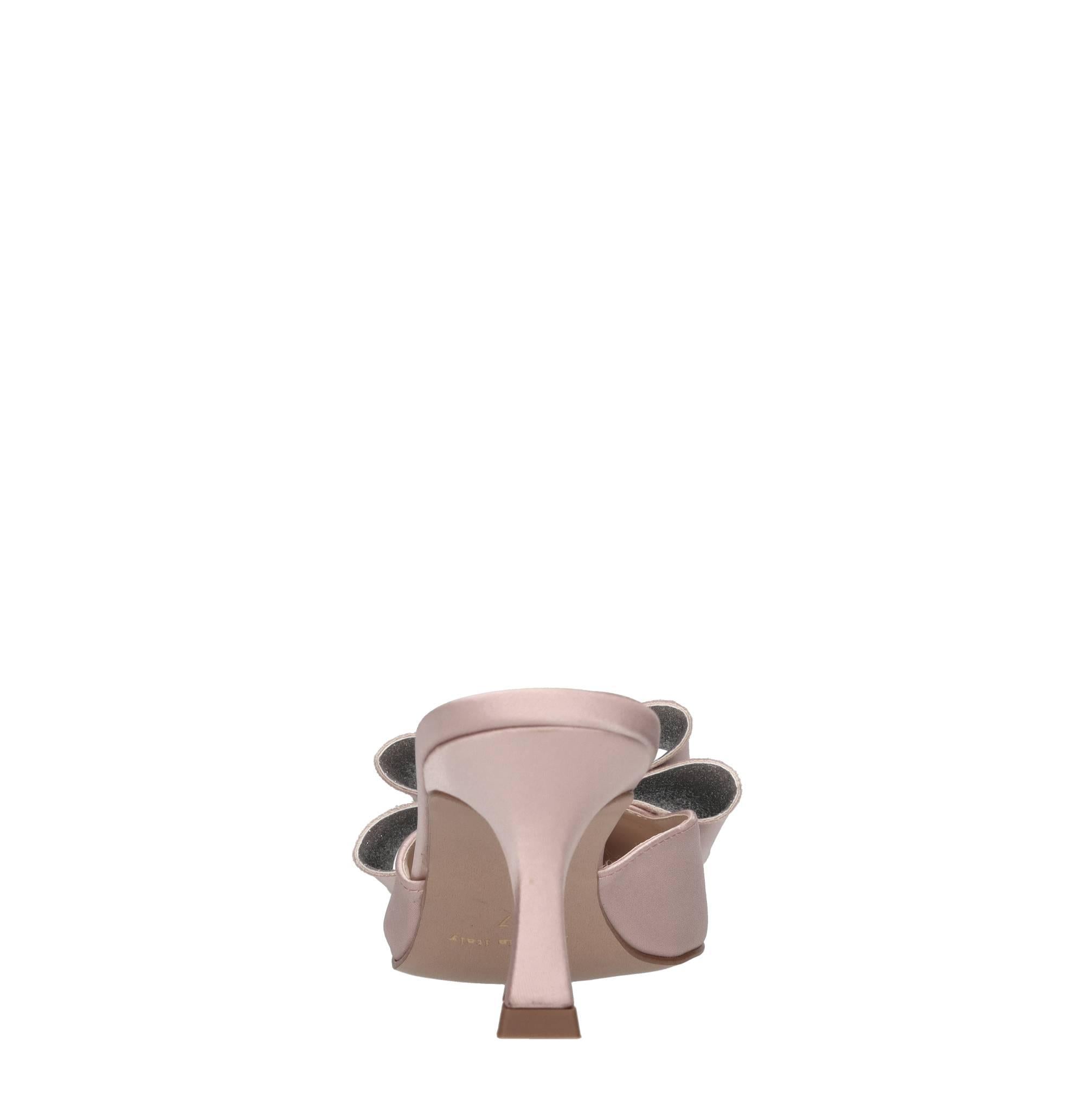 Mules in raso e glitter 
