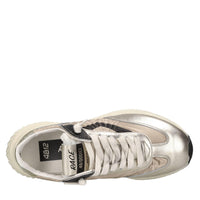 Sneakers in pelle e tessuto 