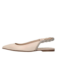 Ballerine slingback in pelle e microstrass 