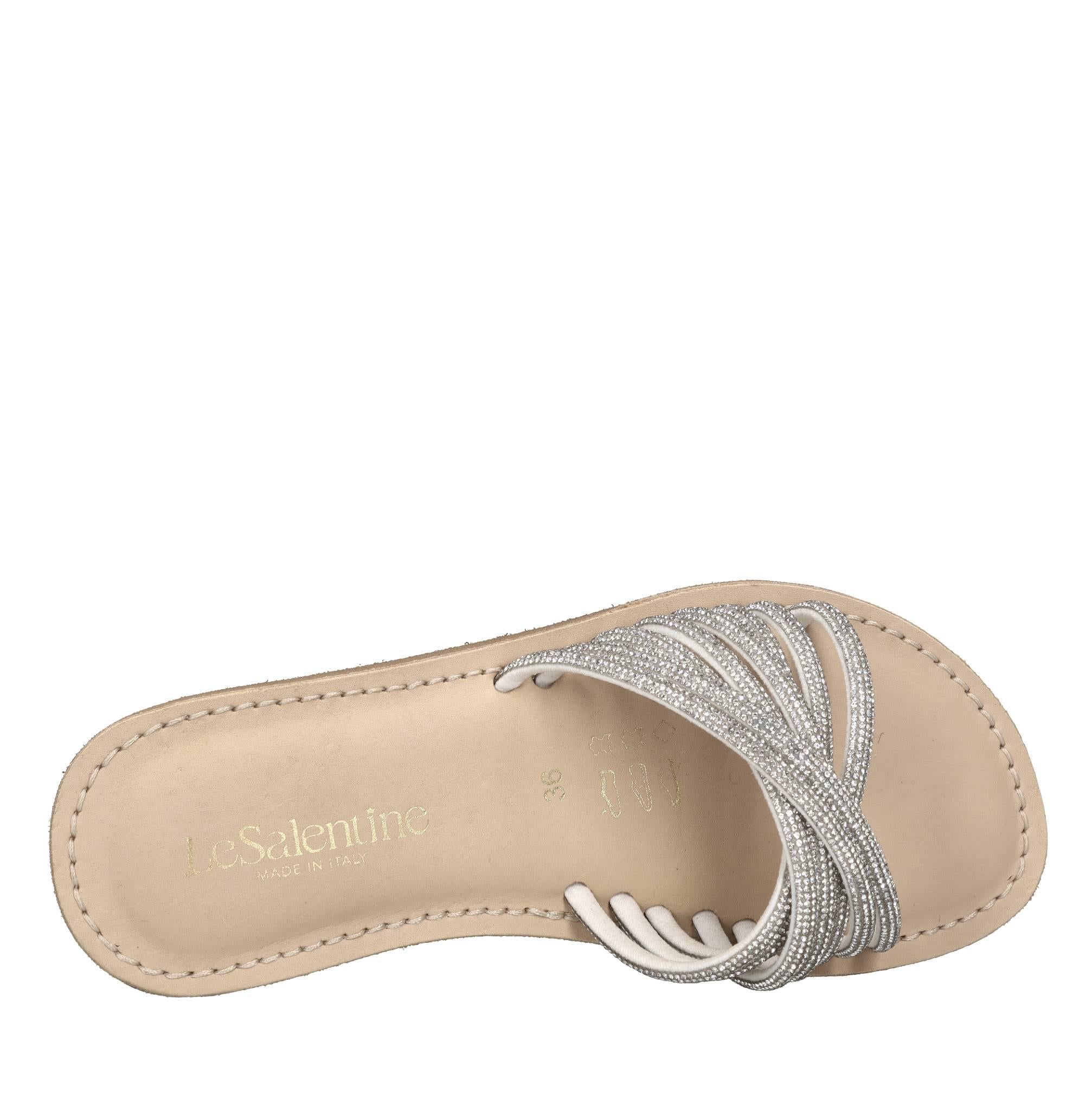 Mules in pelle e strass 
