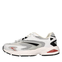 Sneakers in pelle e tessuto 