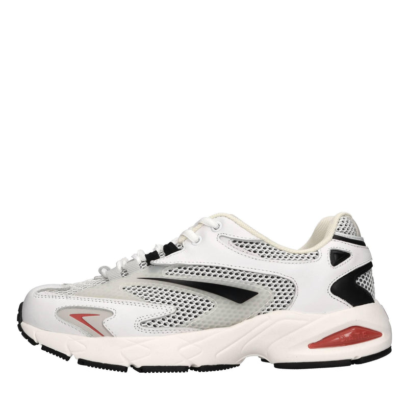 Sneakers in pelle e tessuto 