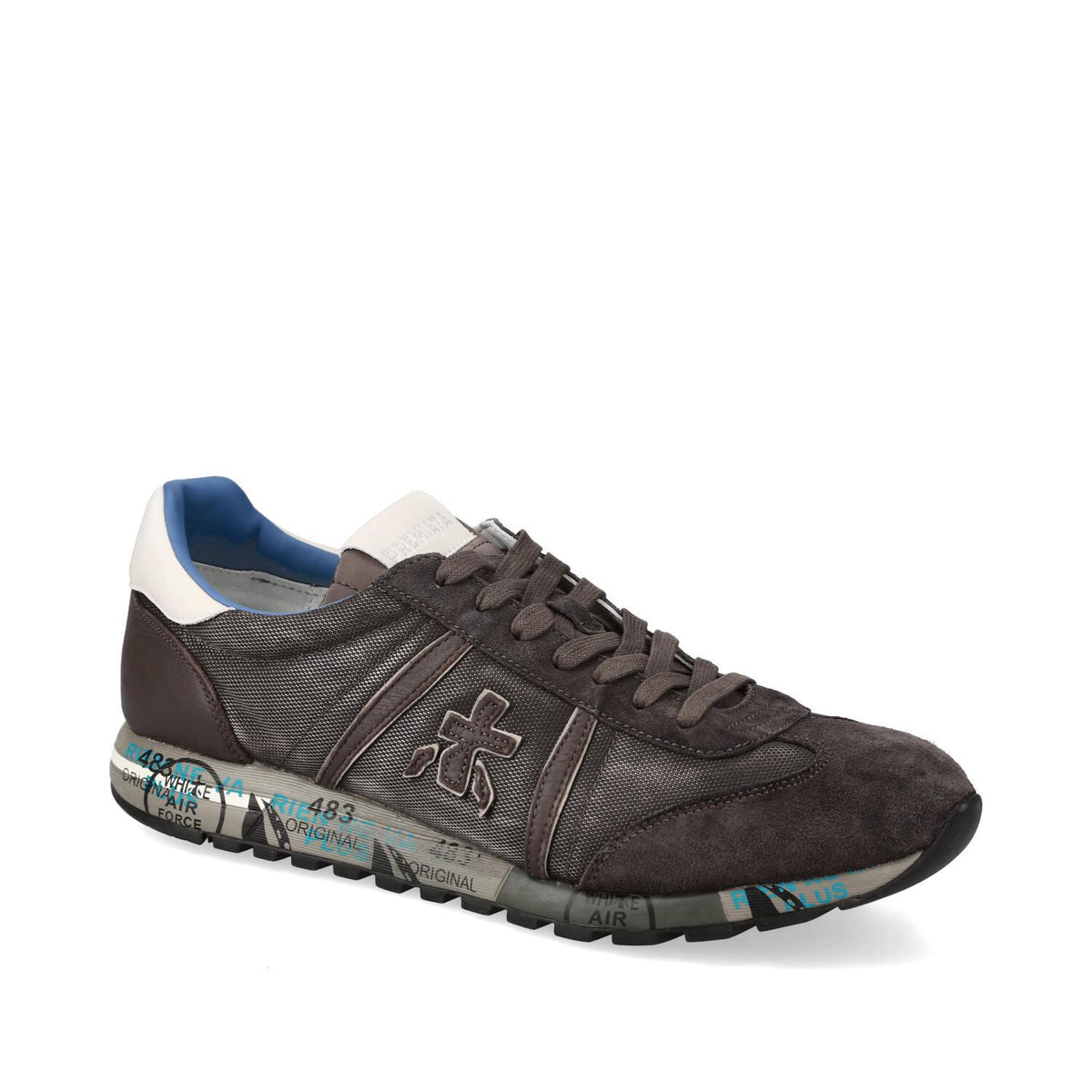 Sneakers in camoscio tessuto ed ecopelle 