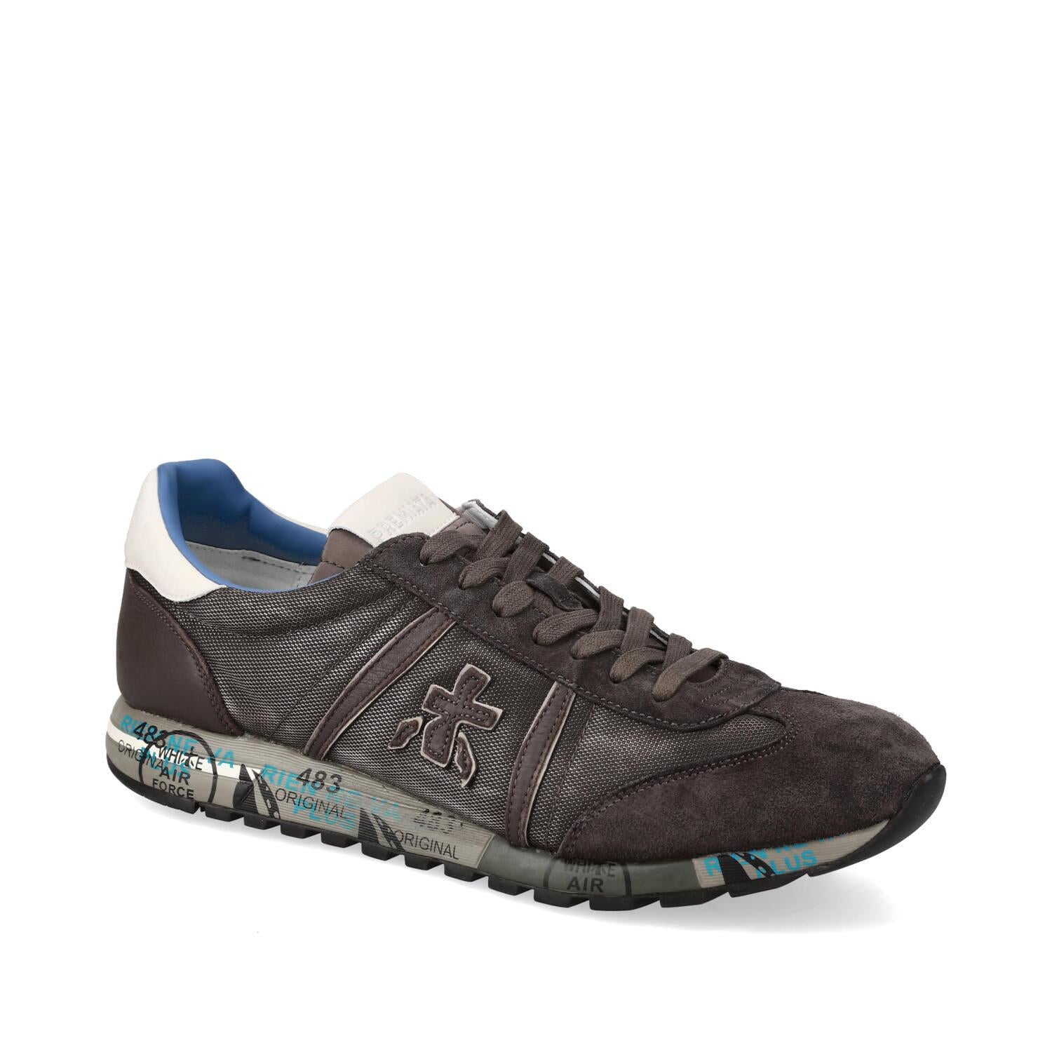 Sneakers in camoscio tessuto ed ecopelle 
