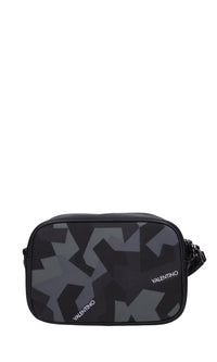 Beauty case in tessuto con inserti in pelle 