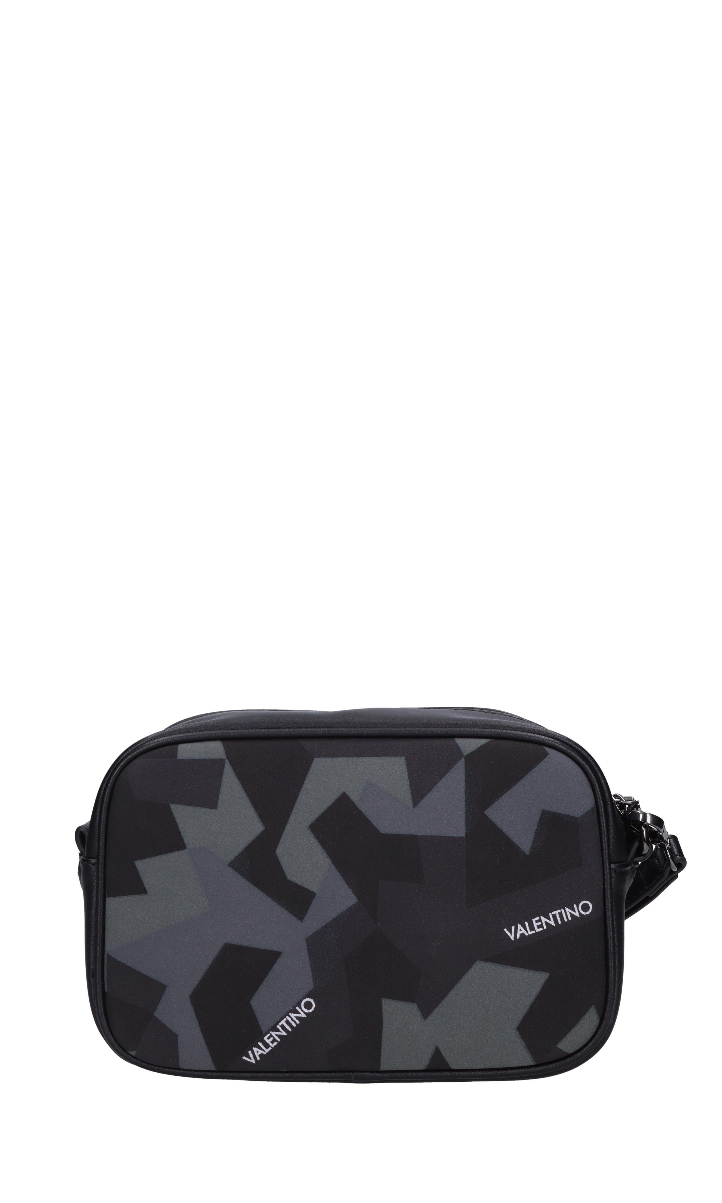 Beauty case in tessuto con inserti in pelle 