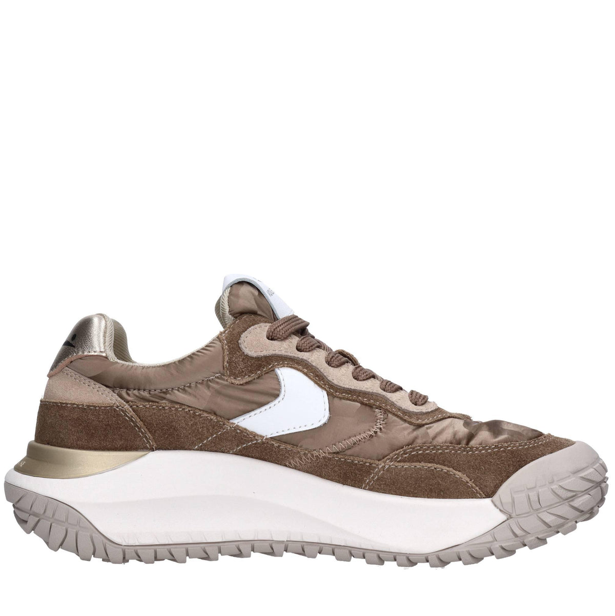 Sneakers in camoscio pelle e tessuto 