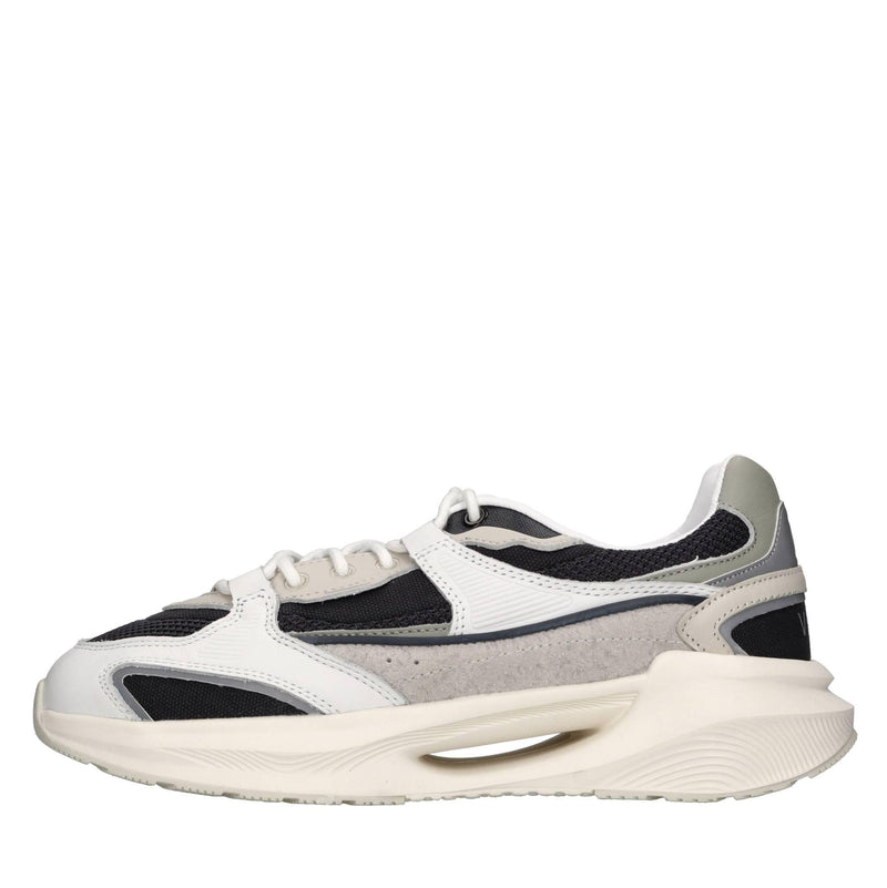 Sneakers in pelle e tessuto 