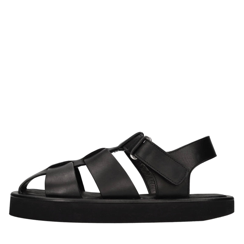 Sandali flat in pelle 