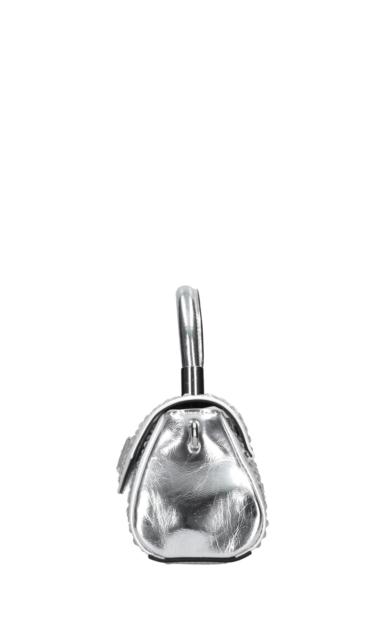 Borsa in ecopelle tessuto e strass 