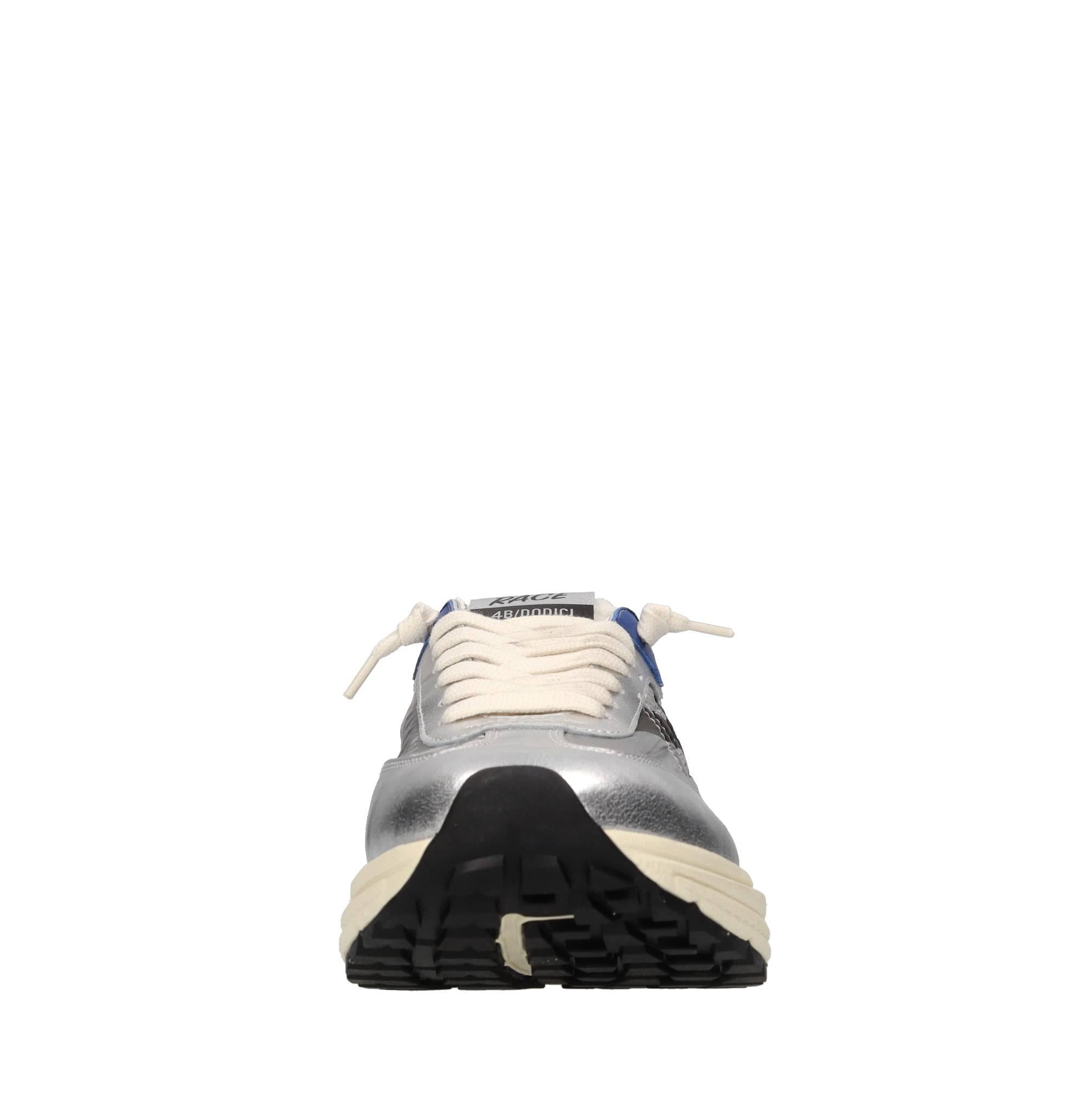 Sneakers in pelle e tessuto 