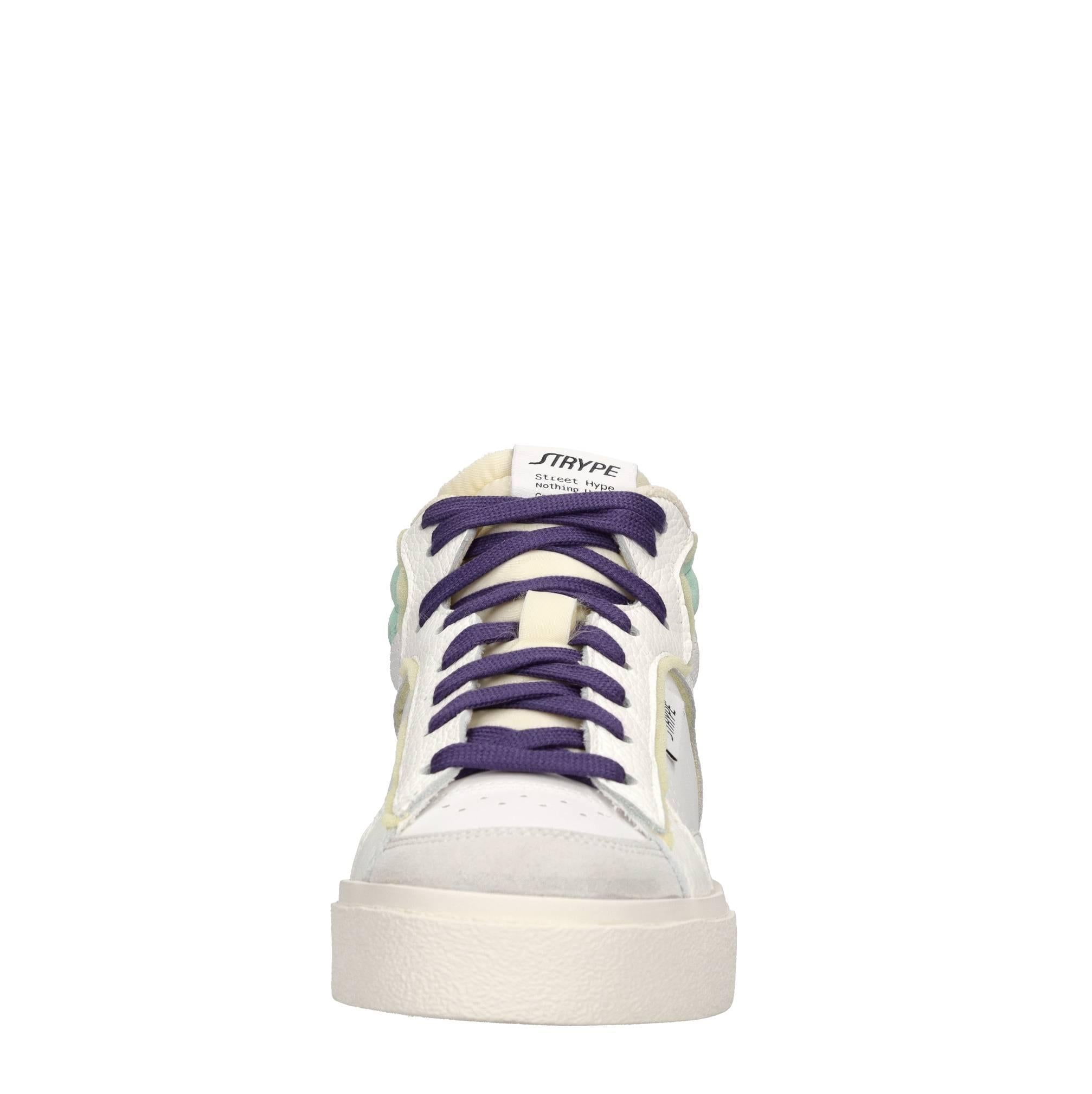 Sneakers in pelle e tessuto 