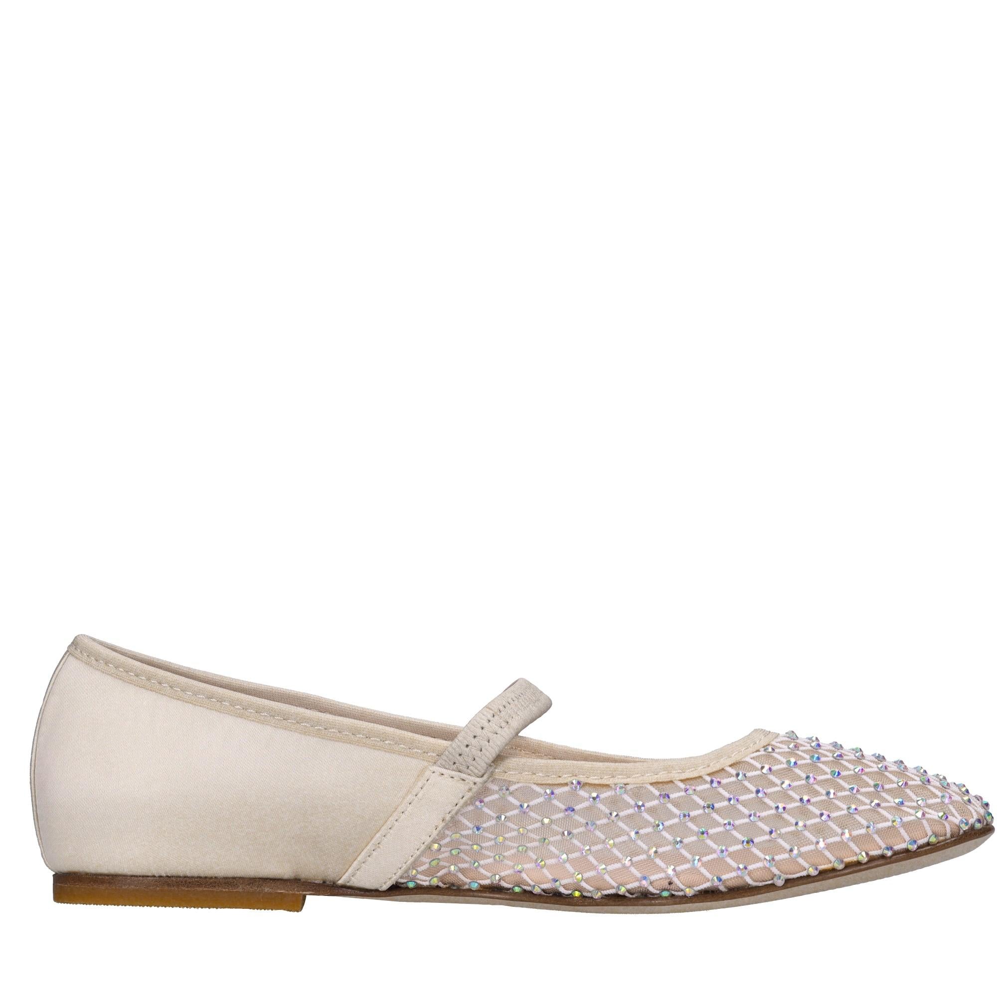 Ballerine in tessuto e strass 