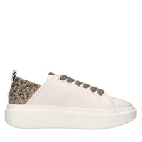 Sneakers in pelle,tessuto e strass 