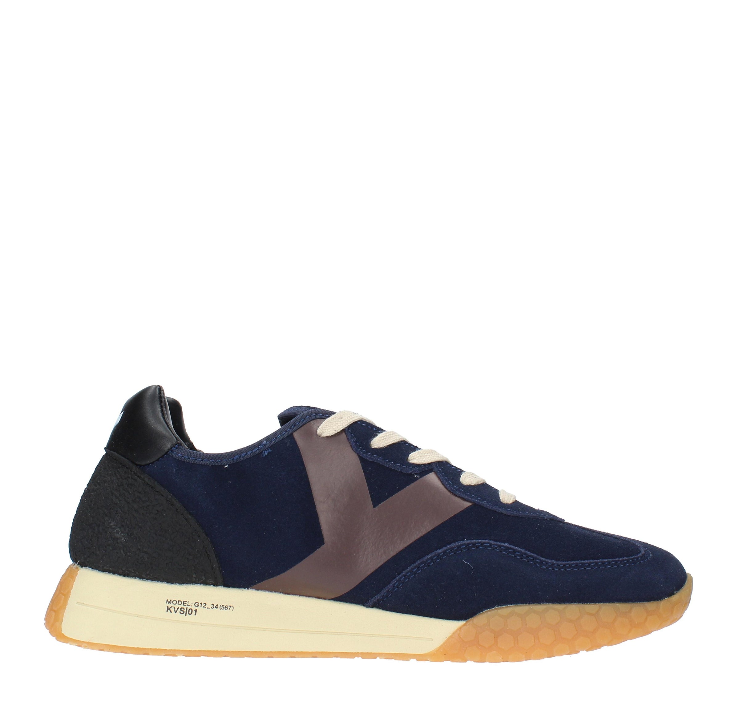 Sneakers in camoscio, tessuto e gomma 