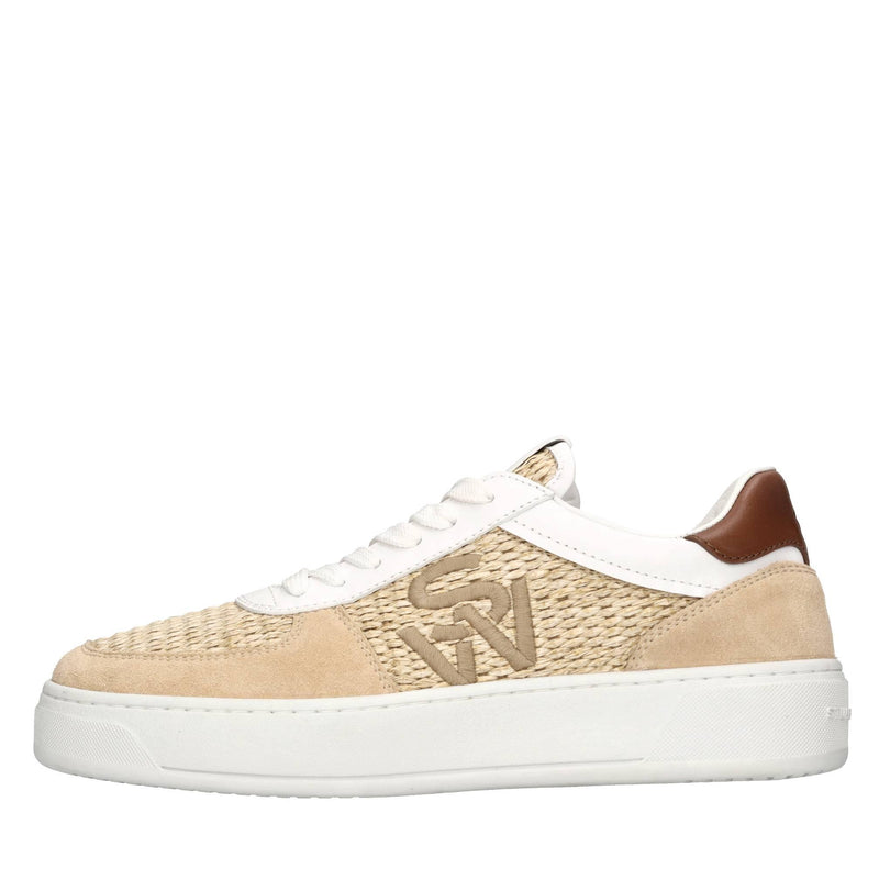 Sneakers in pelle e rafia 