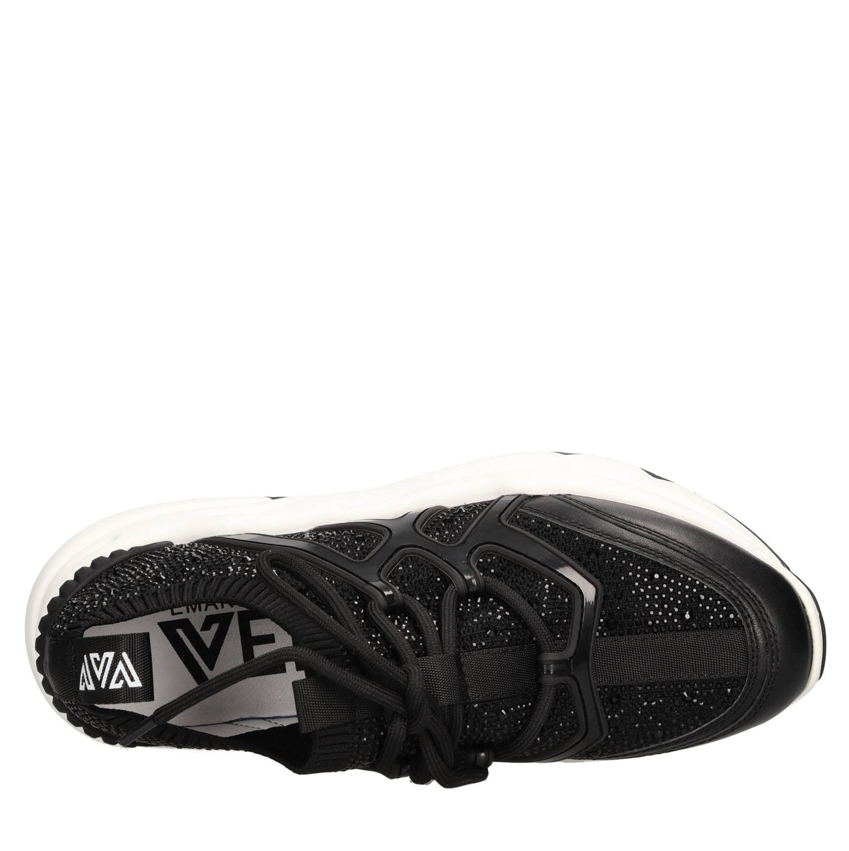 Sneakers in pelle e tessuto 