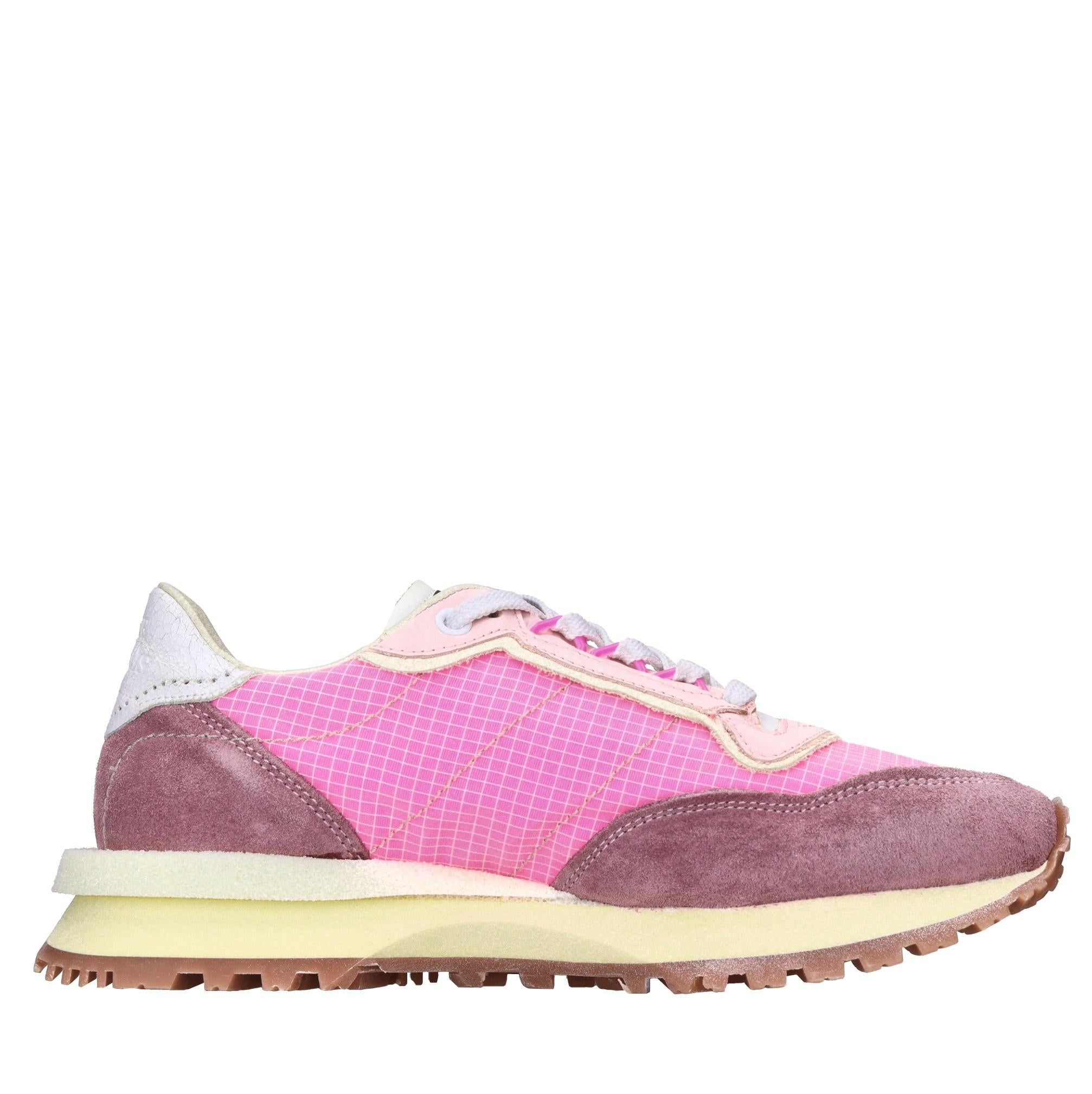 Sneakers in pelle e tessuto 
