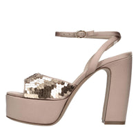 Sandali in raso e paillettes 