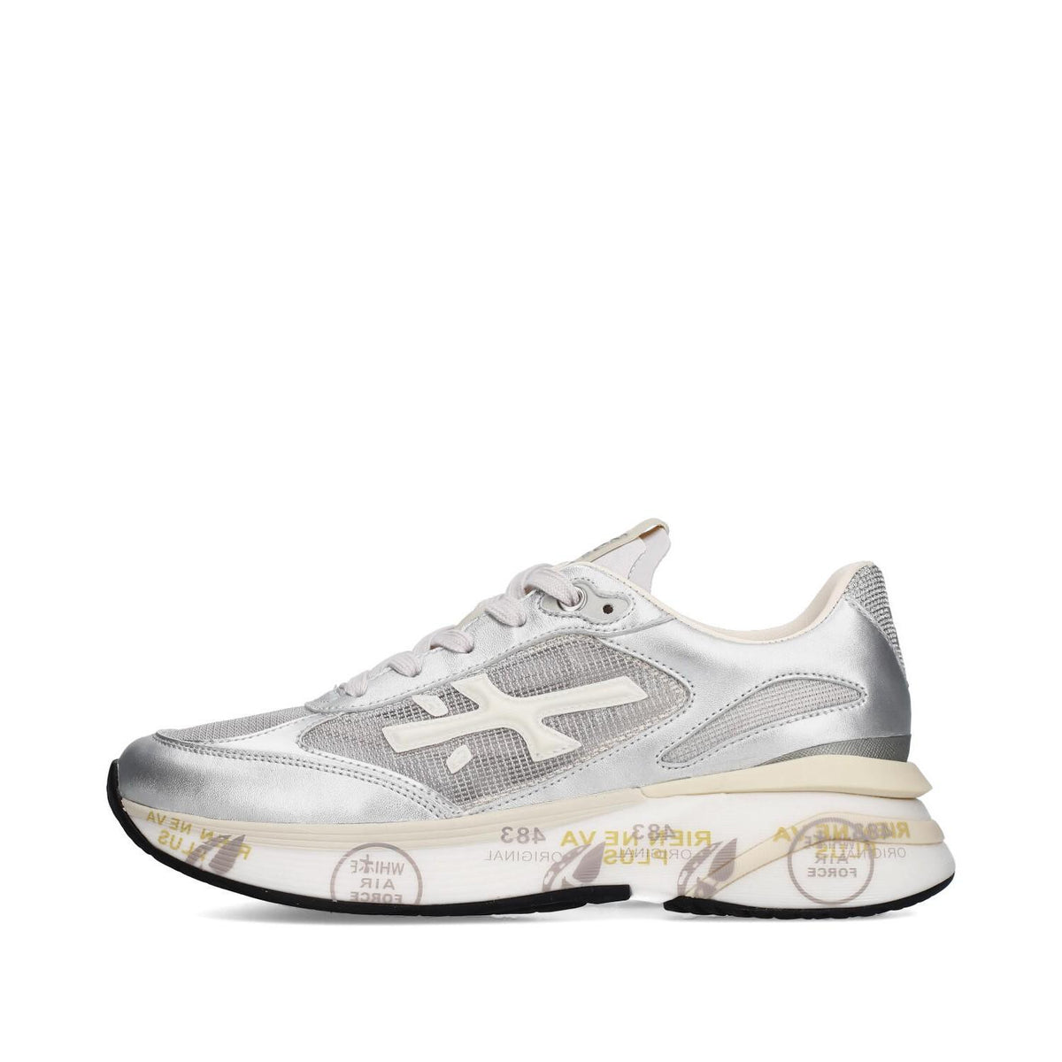 Sneakers in tessuto pelle ed ecopelle 