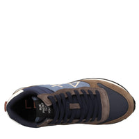 Sneakers in camoscio e tessuto 