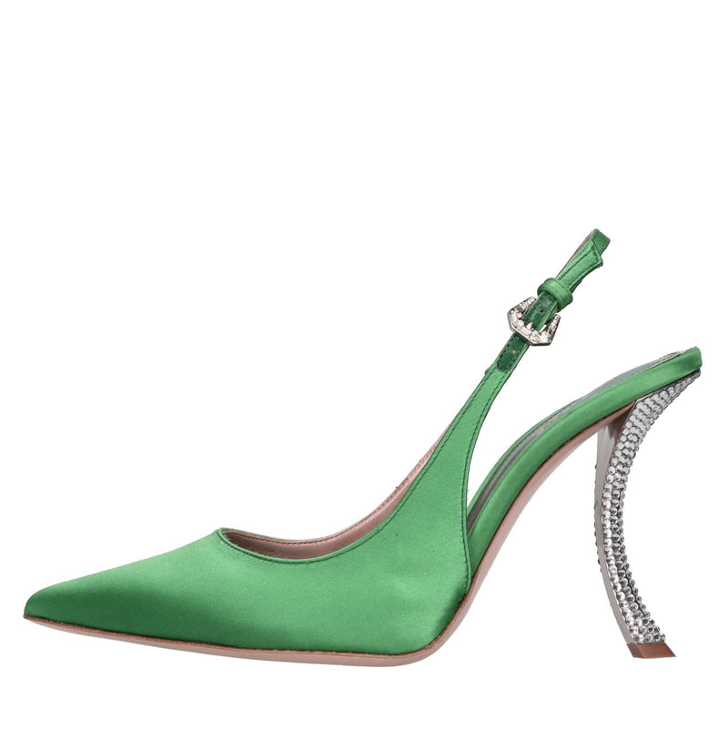 Décolleté slingback Paris in raso e strass 