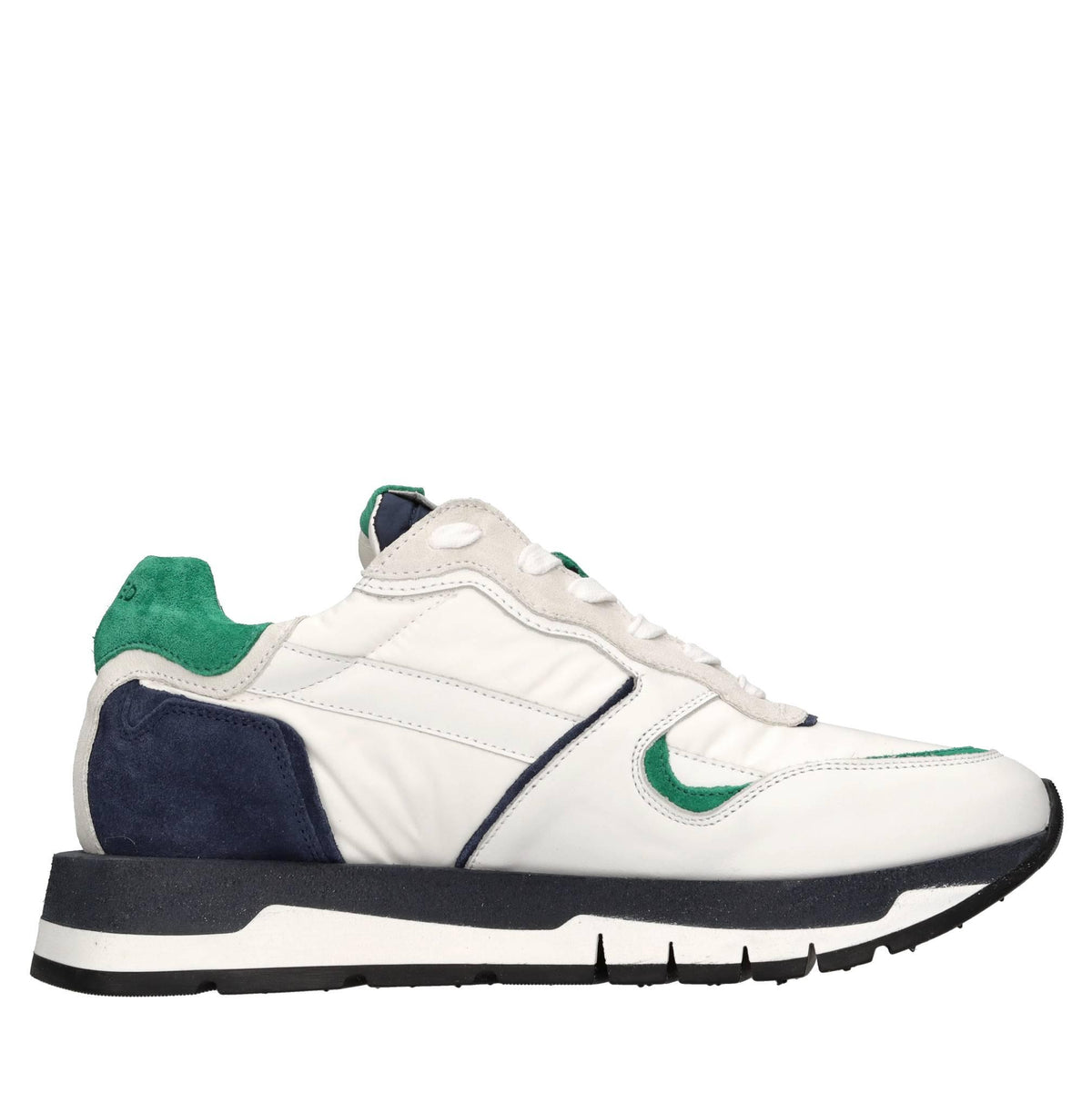 Sneakers in pelle e tessuto 