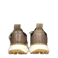 Sneakers in pelle e tessuto 