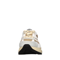 Sneakers in pelle e tessuto 