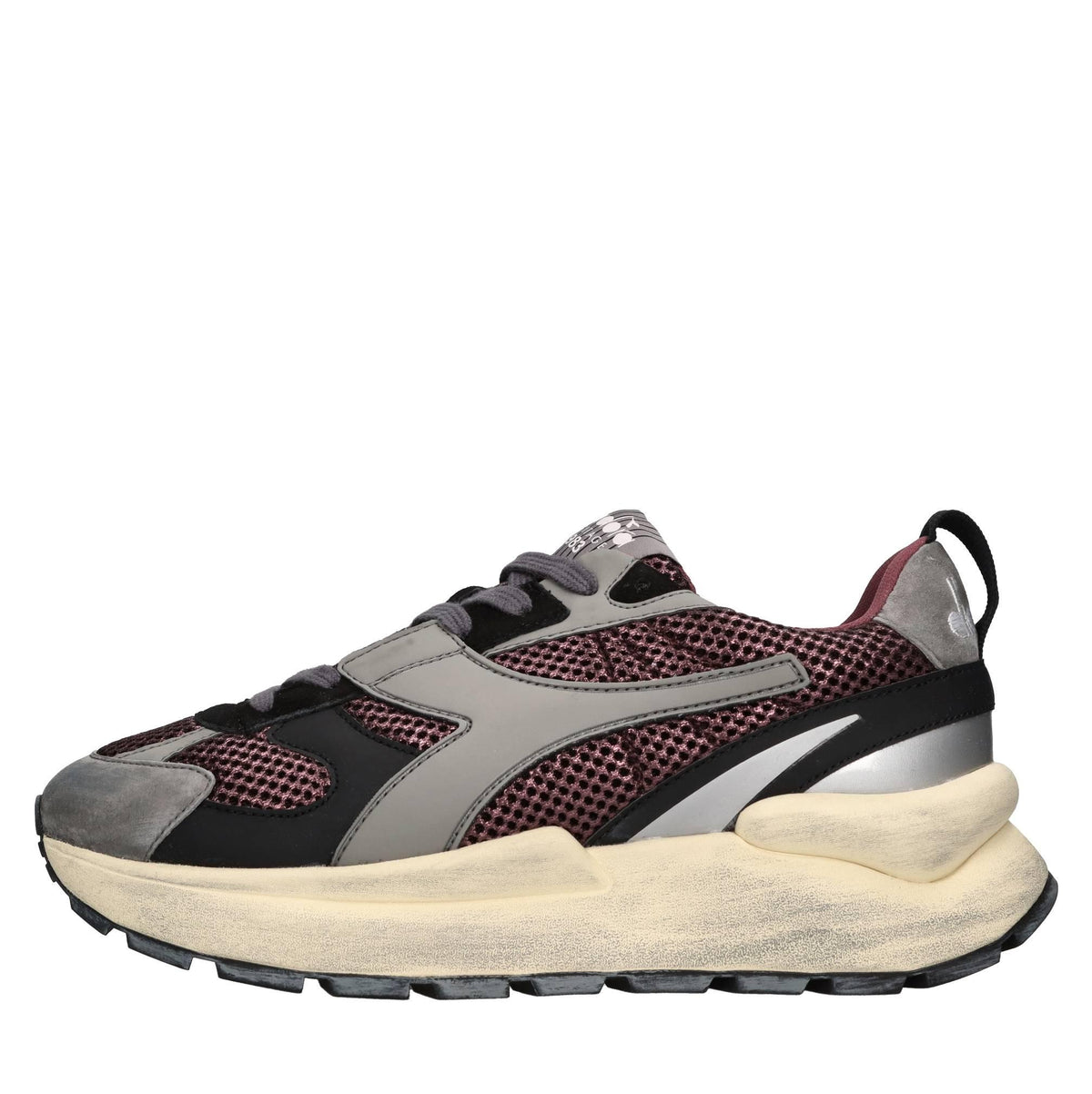 Sneakers in pelle e tessuto 