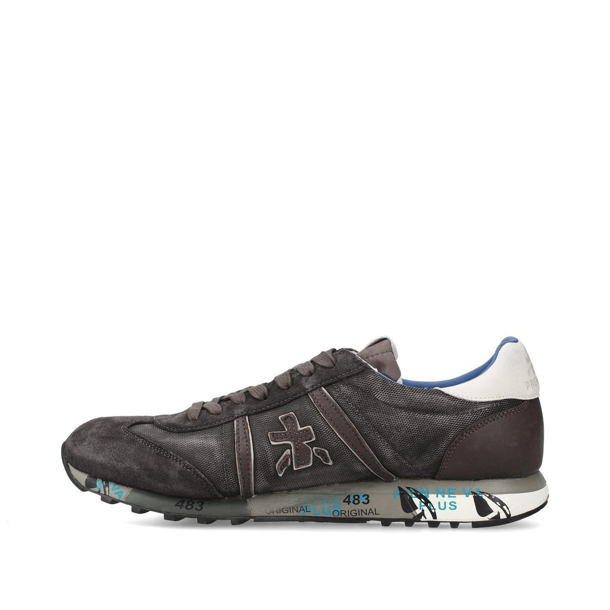 Sneakers in camoscio tessuto ed ecopelle 