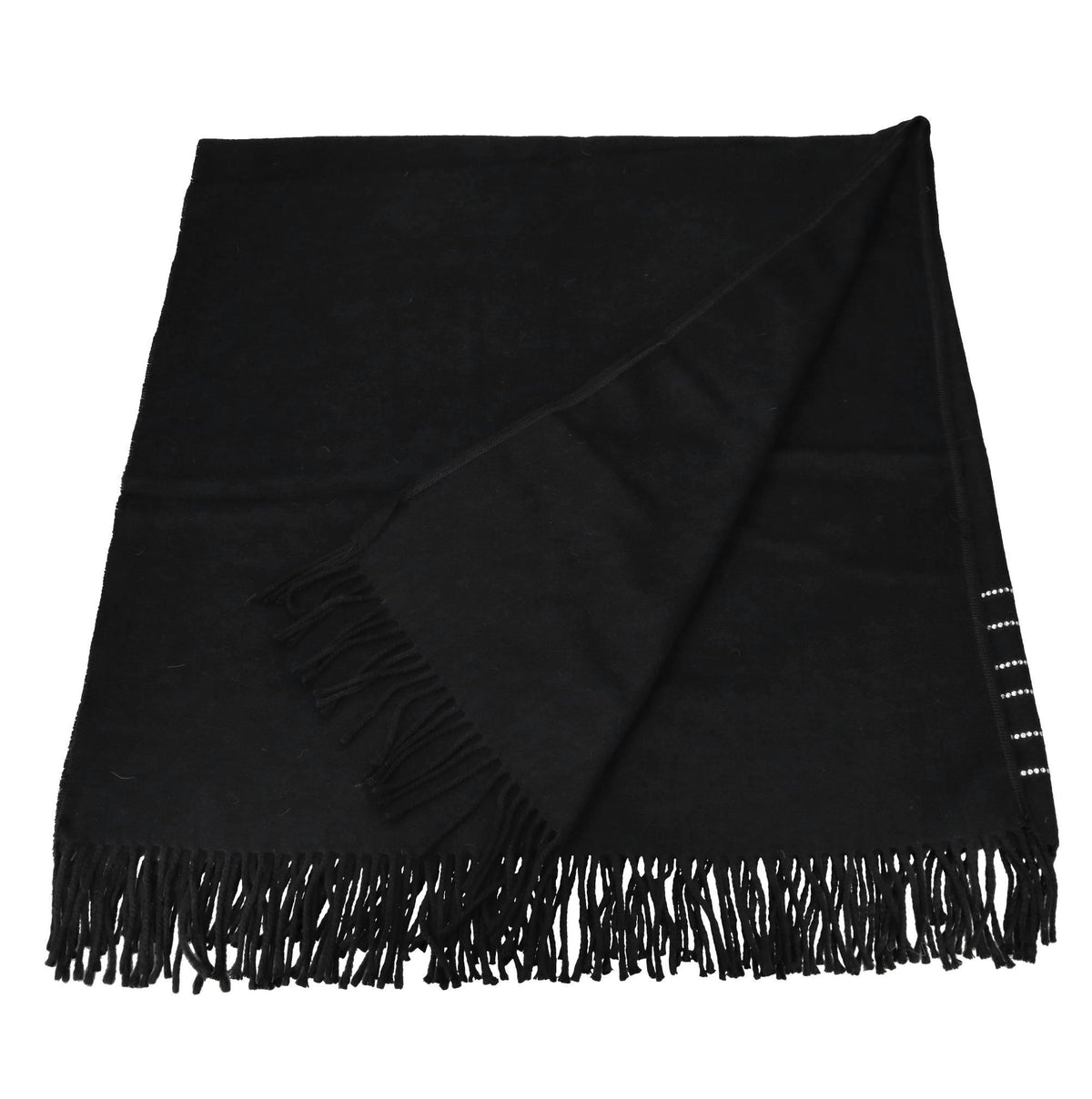 Poncho in panno con logo strass 