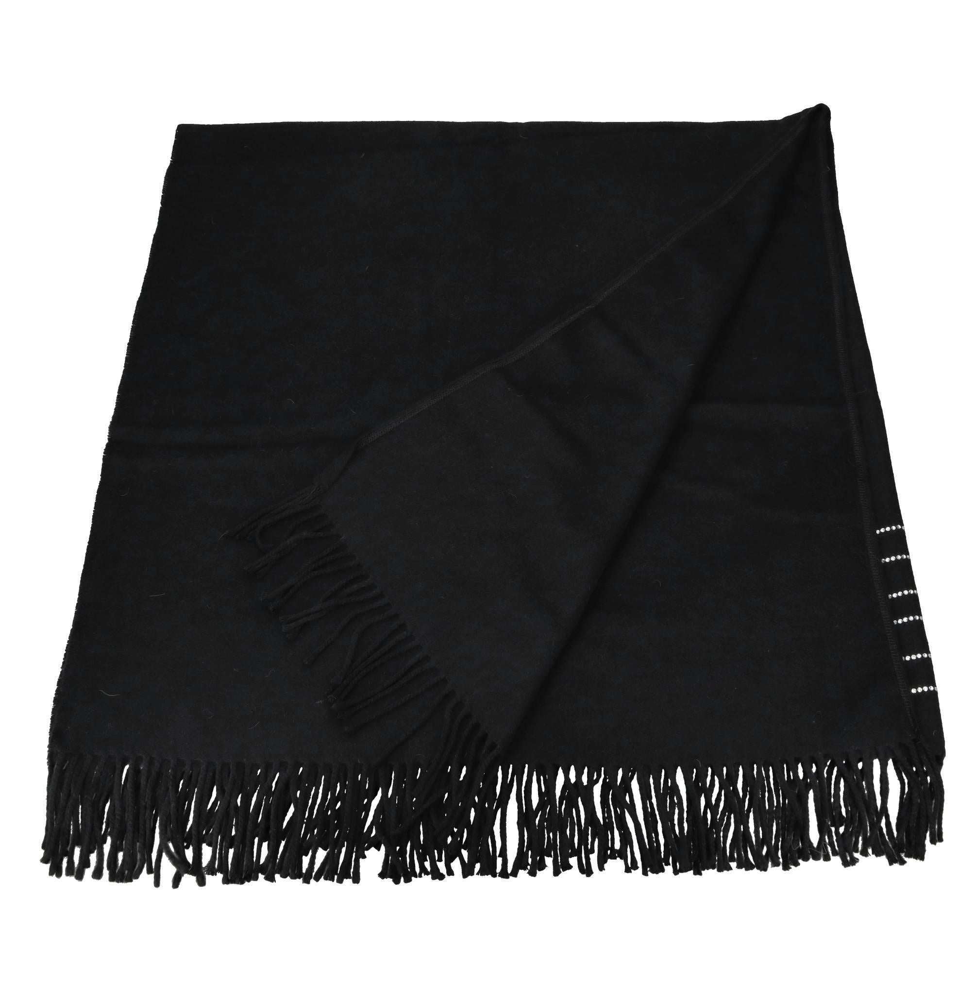 Poncho in panno con logo strass 