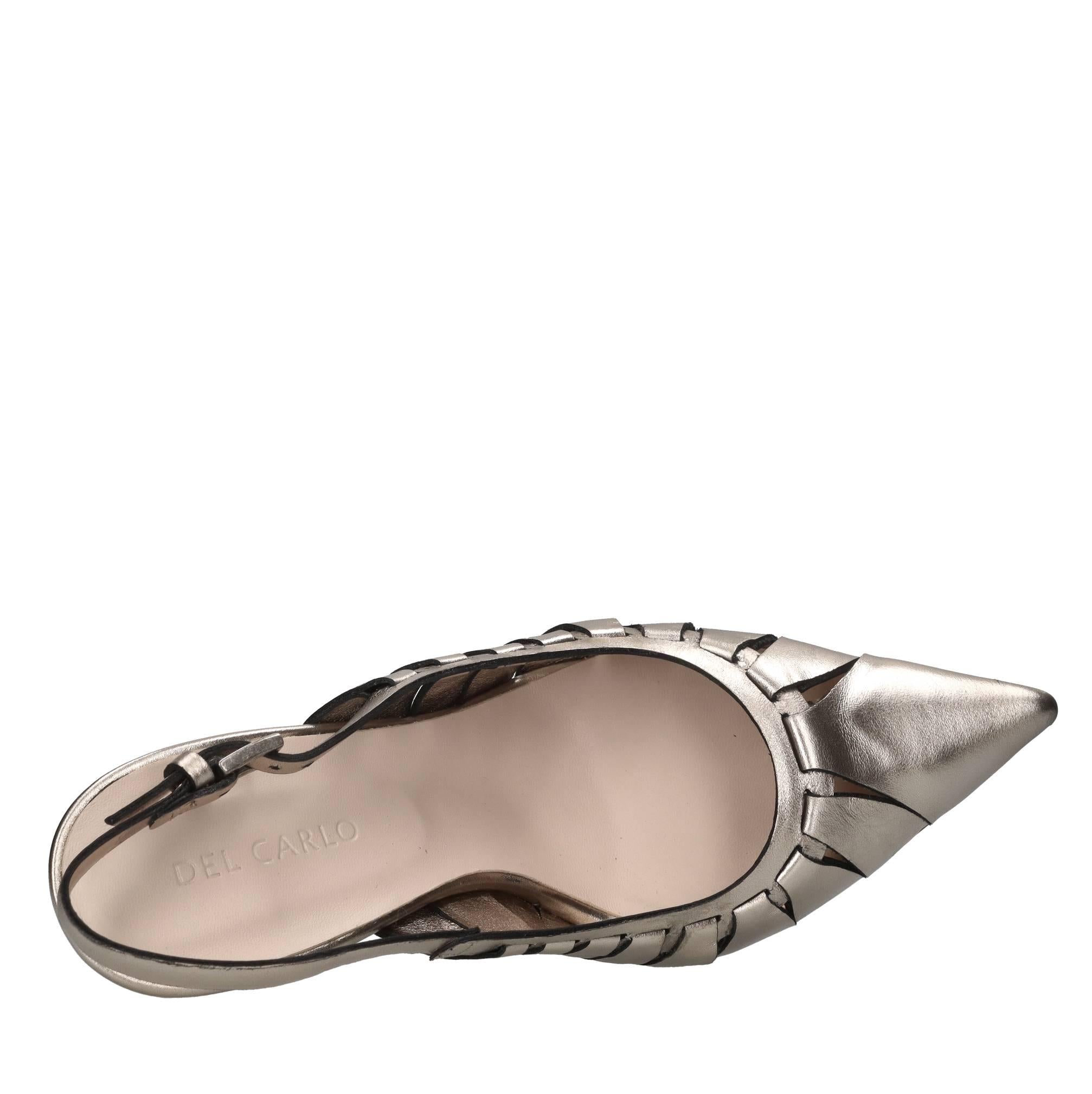 Décolleté slingback in pelle 