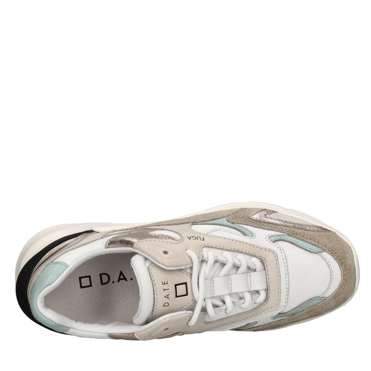 Sneakers in pelle e tessuto 