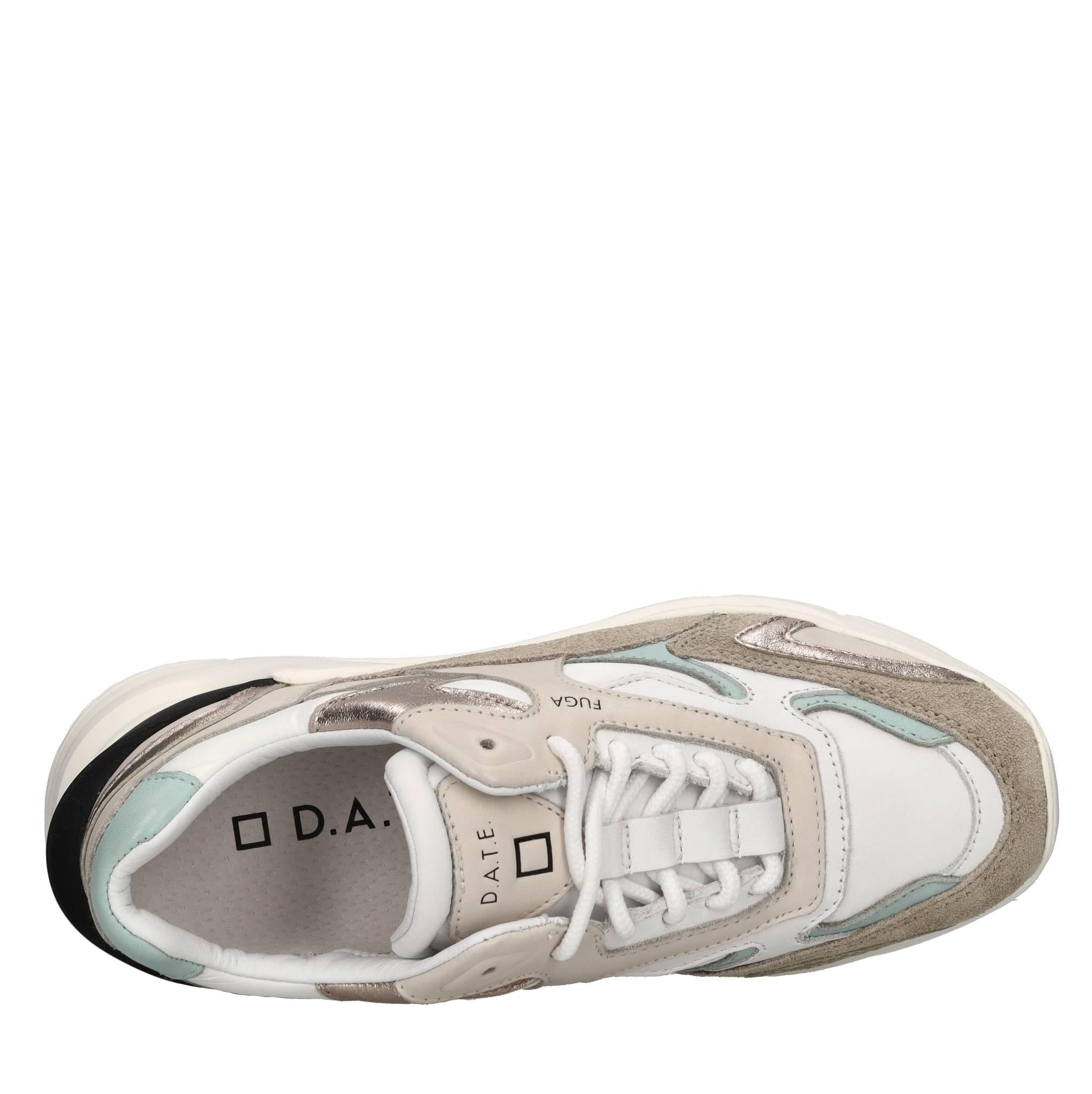 Sneakers in pelle e tessuto 