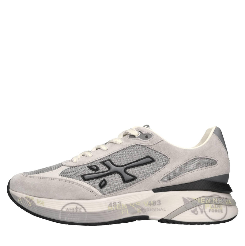 Sneakers in pelle ecopelle e tessuto 