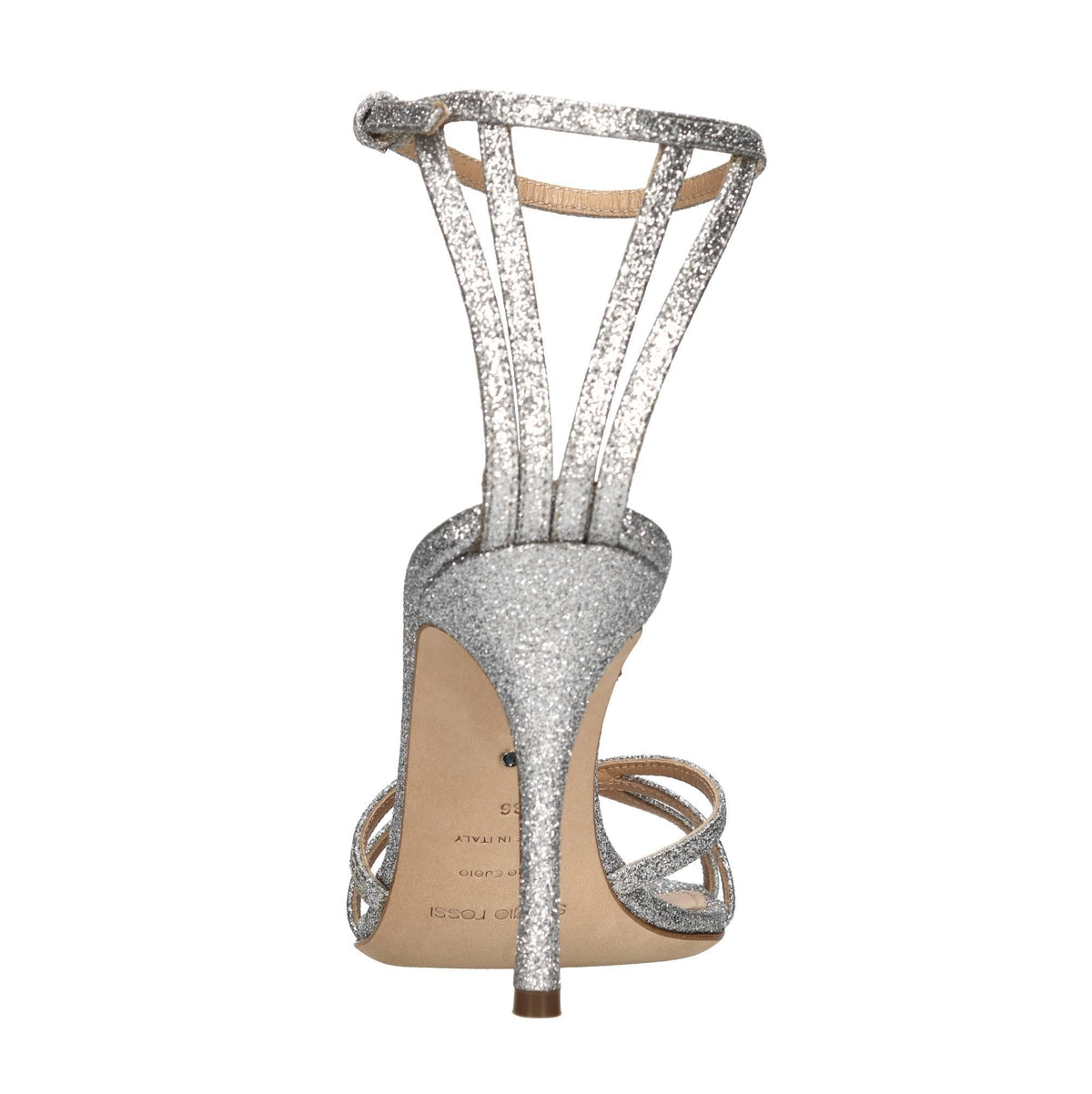 Sandali in pelle e glitter 