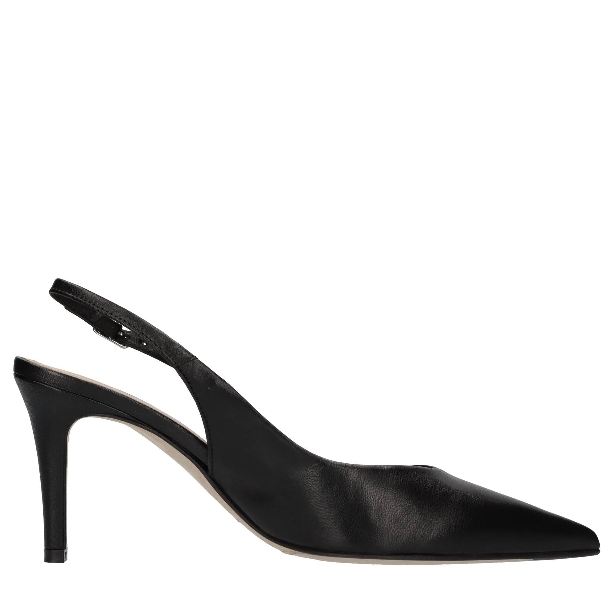 Décolleté slingback in pelle 
