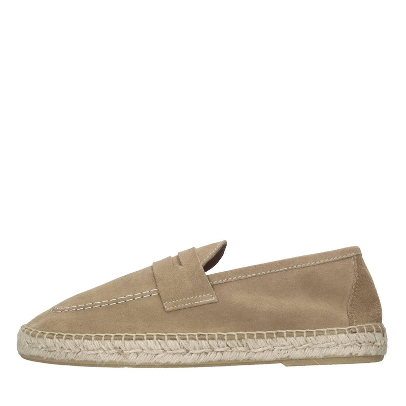 Mocassini espadrillas in camoscio e rafia 