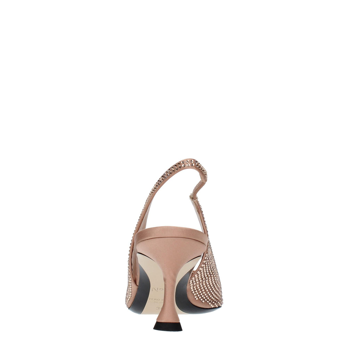 Décolleté Slingback in raso e strass 