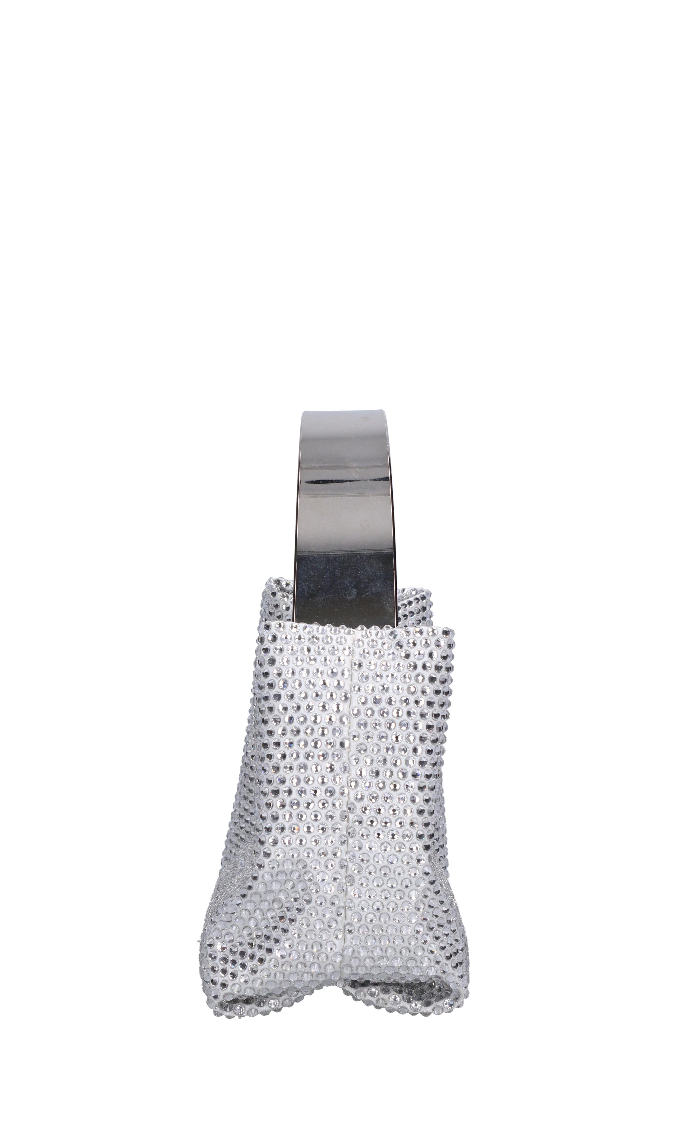 Borsa lyr satin in tessuto e strass 