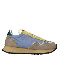 Sneakers in tessuto e camoscio 