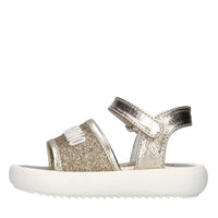 Sandali in pelle e microglitter 