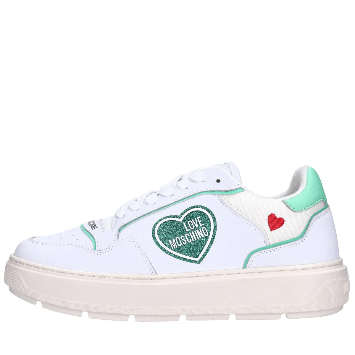 Sneakers in pelle e tessuto 