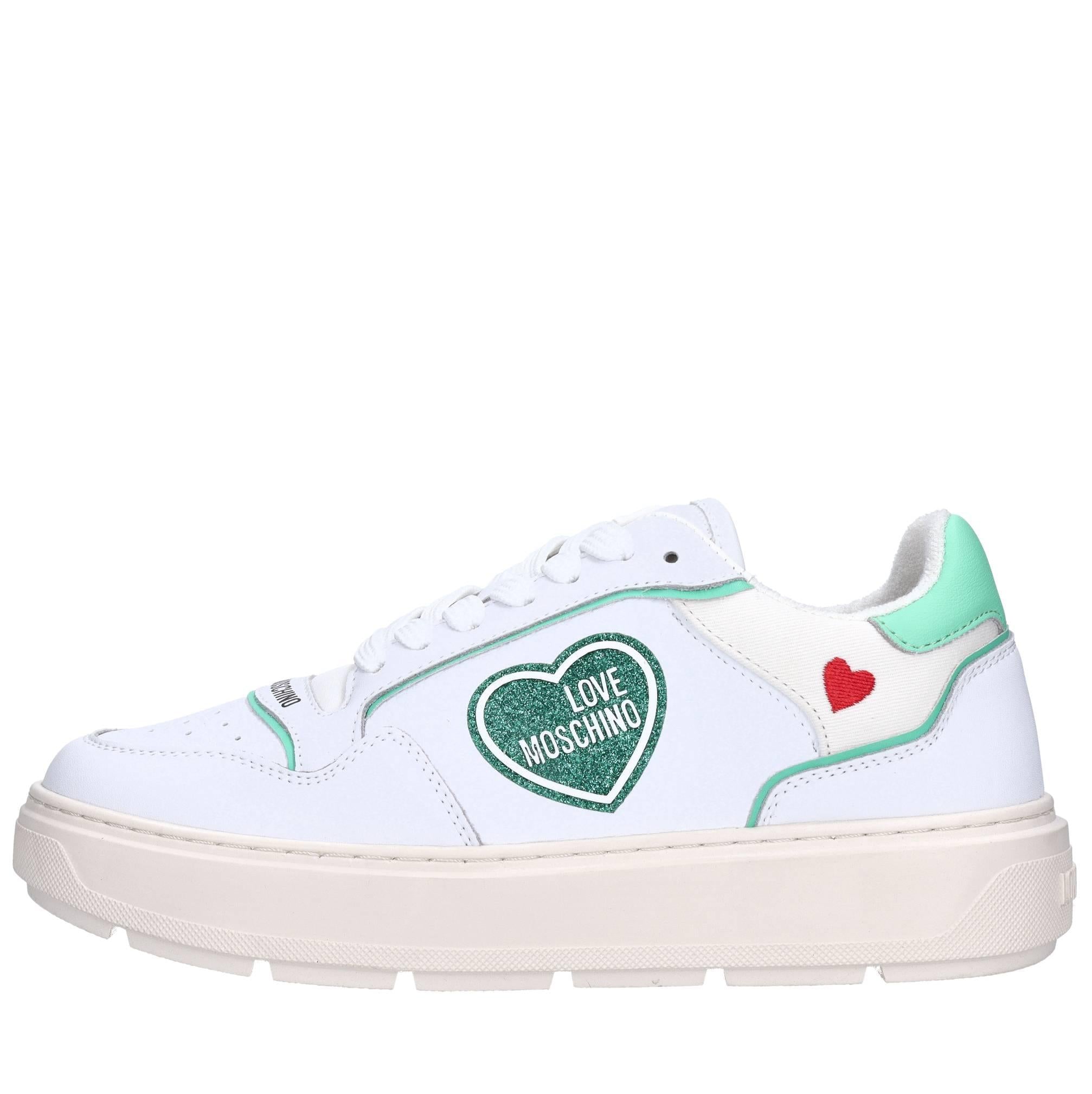 Sneakers in pelle e tessuto 