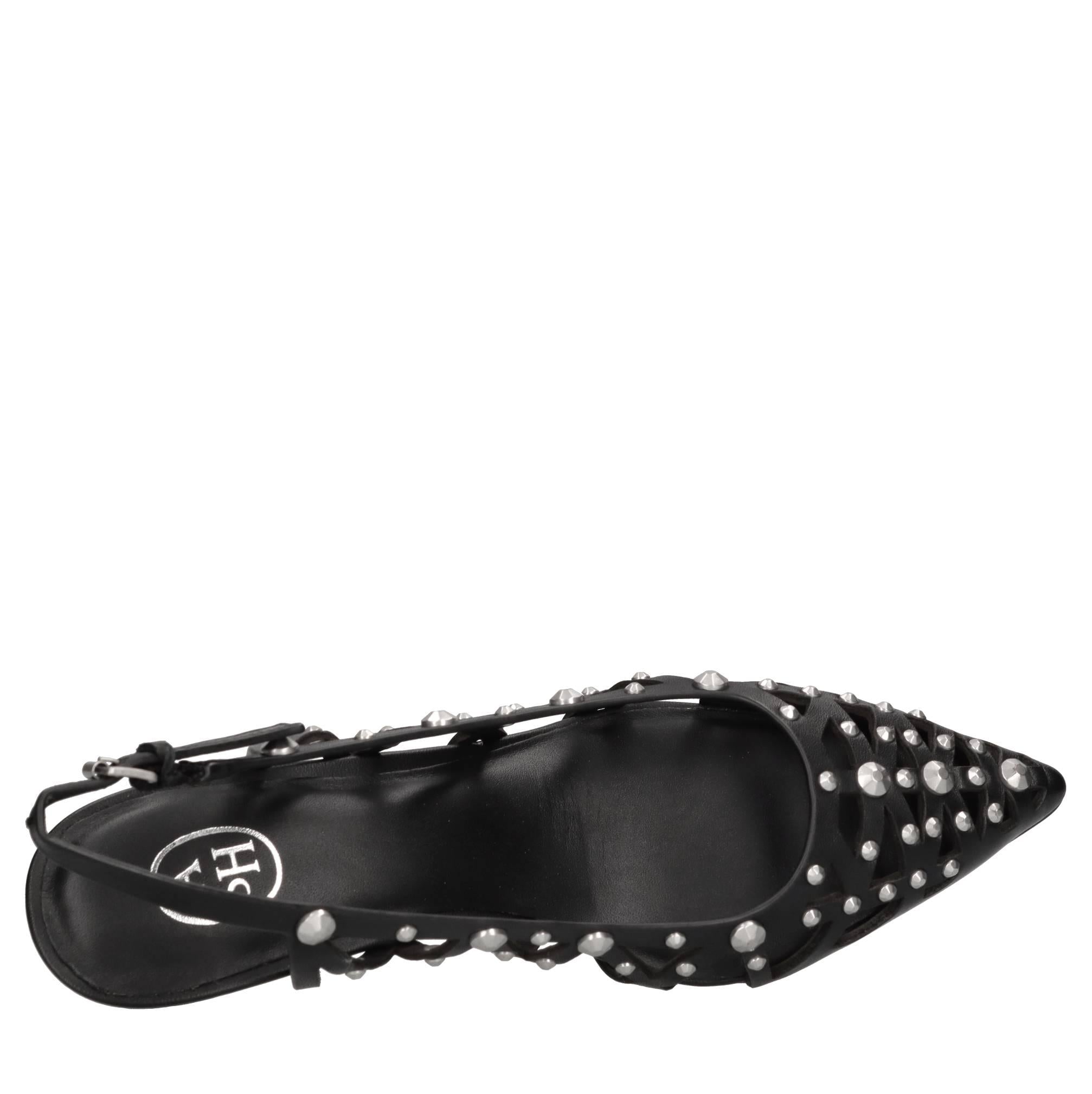 Décolléte slingback  in pelle 